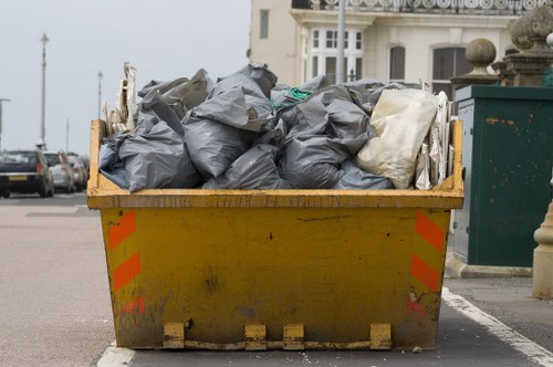 Construction site in Peckham with organized waste removal