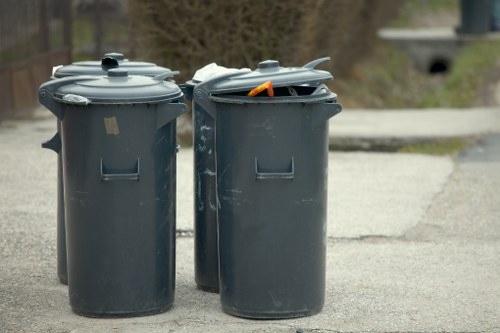 Professional waste removal team at a building site